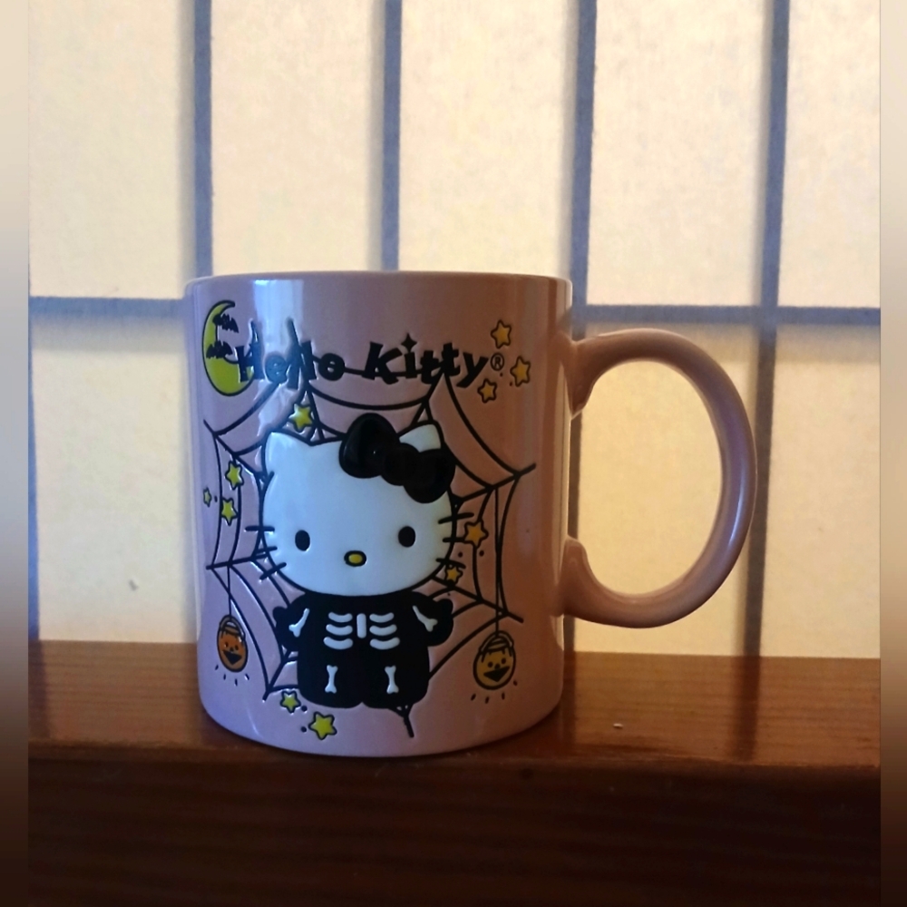 Hello Kitty skeleton mug